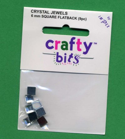 Crystal Jewels - Squares 6mm Flatback x 9